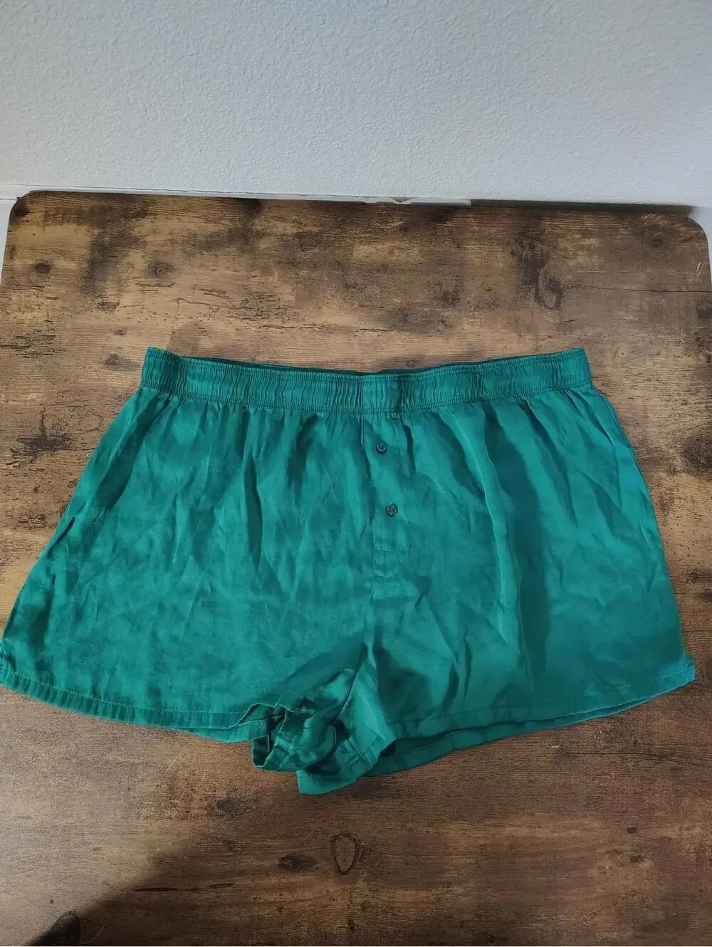 Victoria's Secret PINK Satin Elastic Waist Pajama  Short Sleepwear Green XL Comf